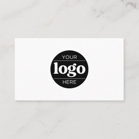 Eenvoudige Logo Tekst en QR code Wit Visitekaartje (Voorkant)