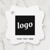 Eenvoudige Logo Tekst en QR Code Zakelijke Prijs L Bedankjes Labels (Voorkant)
