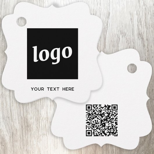 Eenvoudige Logo Tekst en QR Code Zakelijke Prijs L Bedankjes Labels