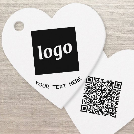 Eenvoudige Logo Tekst en QR Code Zakelijke Prijs L Bedankjes Labels