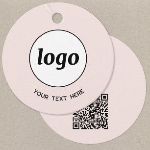 Eenvoudige Logo Tekst en QR Code Zakelijke Prijs L Bedankjes Labels