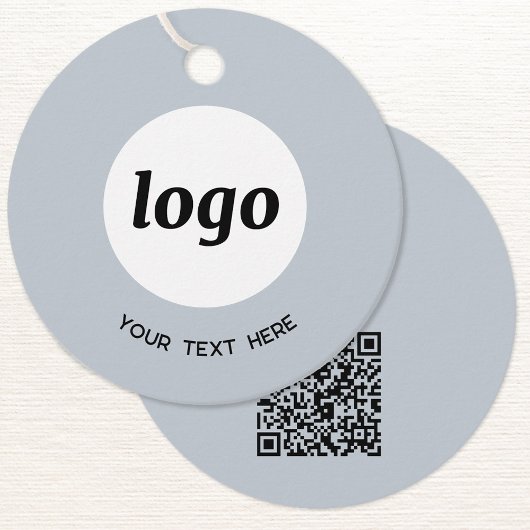 Eenvoudige Logo Tekst en QR Code Zakelijke Prijs L Bedankjes Labels