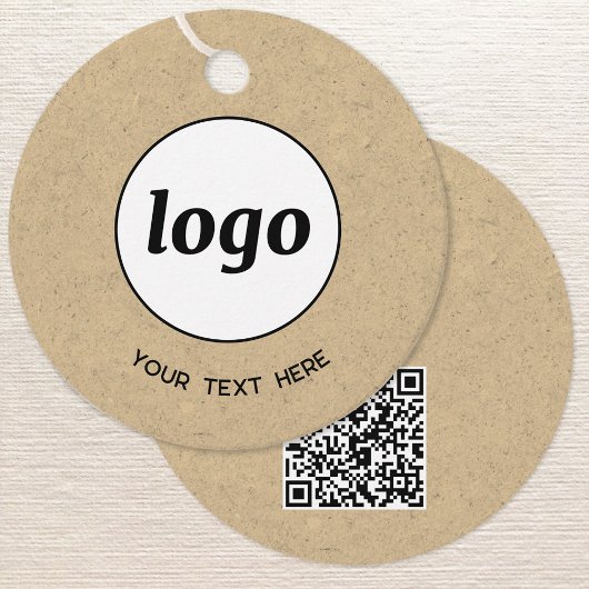 Eenvoudige Logo Tekst en QR Code Zakelijke Prijs L Bedankjes Labels
