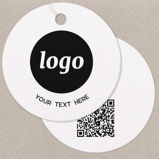 Eenvoudige Logo Tekst en QR Code Zakelijke Prijs L Bedankjes Labels