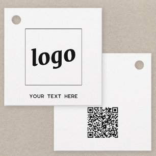 Eenvoudige Logo Tekst en QR Code Zakelijke Prijs L Bedankjes Labels