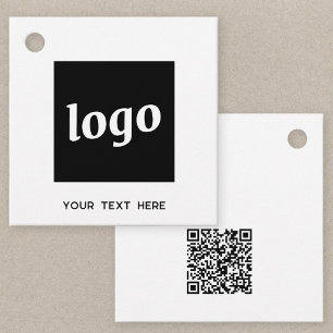 Eenvoudige Logo Tekst en QR Code Zakelijke Prijs L Bedankjes Labels
