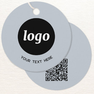 Eenvoudige Logo Tekst en QR Code Zakelijke Prijs L Bedankjes Labels