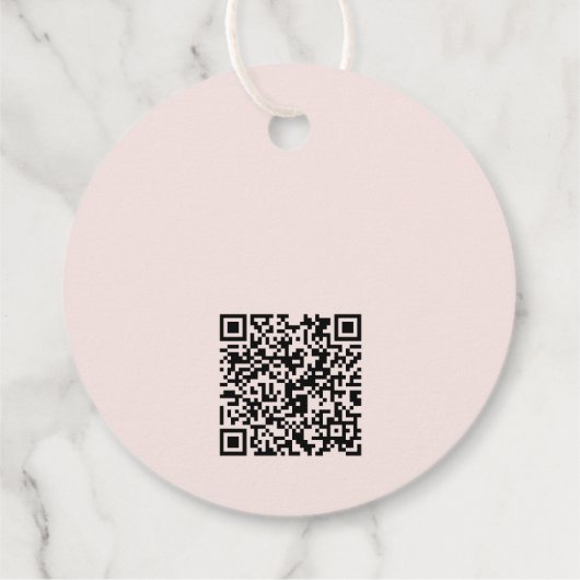 Eenvoudige Logo Tekst en QR Code Zakelijke Prijs L Bedankjes Labels (Achterkant)