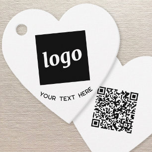 Eenvoudige Logo Tekst en QR Code Zakelijke Prijska Bedankjes Labels