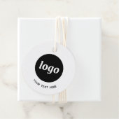 Eenvoudige Logo Tekst en QR Code Zakelijke Prijska Bedankjes Labels (In situ)