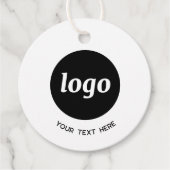 Eenvoudige Logo Tekst en QR Code Zakelijke Prijska Bedankjes Labels (Voorkant)
