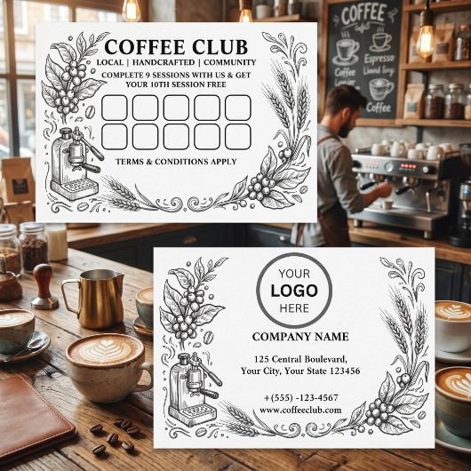 Eenvoudige Logo & Tekst Loyalty Stempelkaart