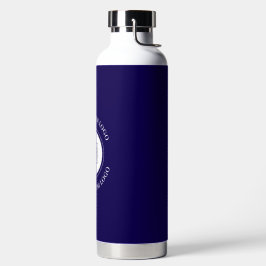 Eenvoudige Logo Tekst Marineblauwe Zakelijke Brand Waterfles