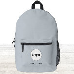 Eenvoudige Logo Tekst Promotie Business Blauw Bedrukte Rugzak<br><div class="desc">Voeg je eigen logo en tekstkeuze toe aan dit ontwerp. Verwijder de tekst als u wilt. Minimalistisch en professioneel. Geweldig voor een promotieproduct voor uw klanten en klanten. Voor andere versies,  zie het collectie.</div>