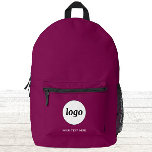 Eenvoudige Logo Tekst Promotie Zakelijk Magenta Ro Bedrukte Rugzak