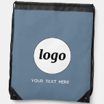 Eenvoudige Logo Tekst Promotiezaken Trekkoord Rugzakje<br><div class="desc">Voeg je eigen logo en tekstkeuze toe aan dit ontwerp. Verwijder de tekst als u wilt. Minimalistisch en professioneel. Geweldig voor een promotieproduct voor uw klanten en klanten. Voor andere versies,  zie het collectie.</div>