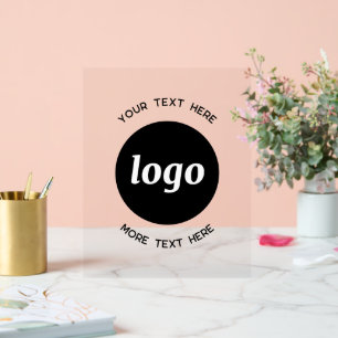 Eenvoudige logo-tekst promotionele zakelijke acryl bord