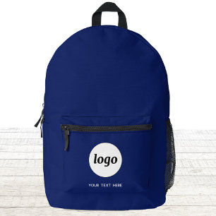 Eenvoudige Logo Tekst Promotionele Zaken Navy Blue Bedrukte Rugzak