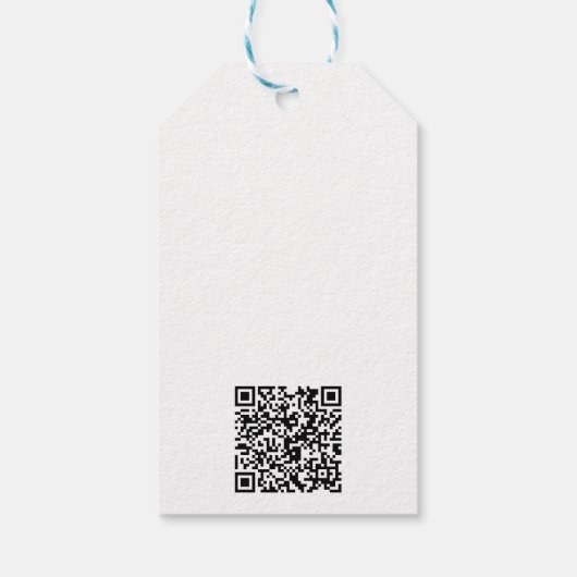 Eenvoudige Logo Tekst QR Code Business Prijs of Cadeaulabel (Achterkant)