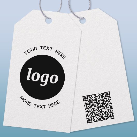 Eenvoudige Logo Tekst QR Code Business Prijs of Cadeaulabel