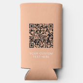 Eenvoudige Logo Tekst QR Code Peach Seltzer Blikjeskoeler (Achterkant)