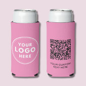 Eenvoudige Logo Tekst QR Code Roze Seltzer Blikjeskoeler