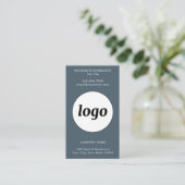 Eenvoudige Logo Tekst QR Code Verticaal Koolgrijs Visitekaartje (Staand voorkant)