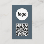 Eenvoudige Logo Tekst QR Code Verticaal Koolgrijs Visitekaartje (Achterkant)