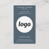 Eenvoudige Logo Tekst QR Code Verticaal Koolgrijs Visitekaartje (Voorkant)