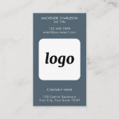 Eenvoudige Logo Tekst QR Code Verticaal Koolgrijs Visitekaartje (Voorkant)