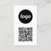 Eenvoudige Logo Tekst QR Code Verticale Indeling Visitekaartje (Achterkant)