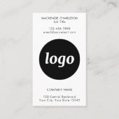 Eenvoudige Logo Tekst QR Code Verticale Indeling Visitekaartje (Voorkant)