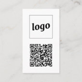 Eenvoudige Logo Tekst QR Code Verticale Indeling Visitekaartje (Achterkant)