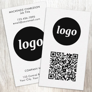 Eenvoudige Logo Tekst QR Code Verticale Indeling Visitekaartje