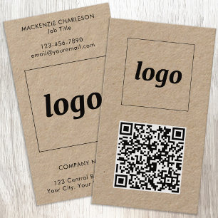 Eenvoudige Logo Tekst QR Code Verticale Indeling Visitekaartje