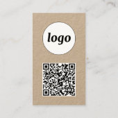 Eenvoudige Logo Tekst QR Code Verticale Indeling Visitekaartje (Achterkant)