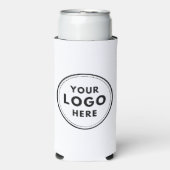 Eenvoudige Logo Tekst QR Code Wit Seltzer Blikjeskoeler (Seltzer Voorkant)