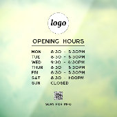 Eenvoudige Logo Tekst QR Code Zakelijke Openingsti Raamsticker (Vel 3)