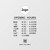 Eenvoudige Logo Tekst QR Code Zakelijke Openingsti Raamsticker (Vel)