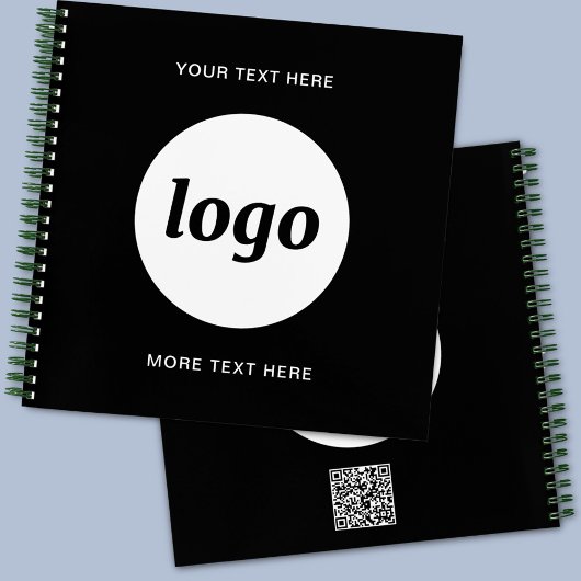 Eenvoudige Logo tekst QR-code Zakelijke promotie Notitieboek