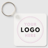 Eenvoudige Logo tekst QR Sleutelhanger (Voorkant)