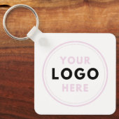 Eenvoudige Logo tekst QR Sleutelhanger (Voorkant)