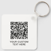Eenvoudige Logo tekst QR Sleutelhanger (Achterkant)