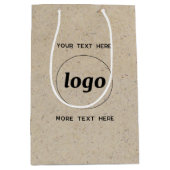 Eenvoudige Logo Tekst Zakelijk Merk Brown Papier Medium Cadeauzakje (Voorkant)