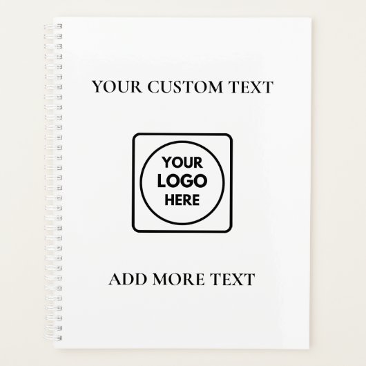 Eenvoudige Logo Tekst Zakelijk Merk notebook Planner (Voorkant)