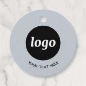 Eenvoudige Logo Tekst Zakelijk Poeder Blauw Prijs  Bedankjes Labels (Voorkant)