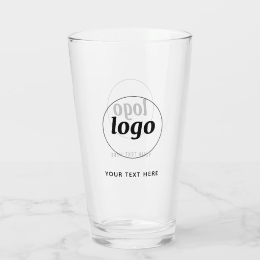 Eenvoudige Logo Tekst Zakelijk Promotie Bierglas Glas (Achterkant)