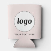 Eenvoudige Logo Tekst Zakelijk Promotie Blush Roze Blikjeskoeler (Achterkant)