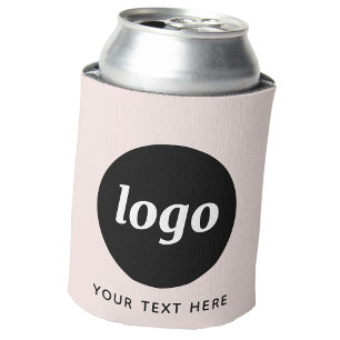 Eenvoudige Logo Tekst Zakelijk Promotie Blush Roze Blikjeskoeler