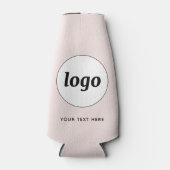 Eenvoudige Logo Tekst Zakelijk Promotie Blush Roze Flesjeskoeler (Voorkant)